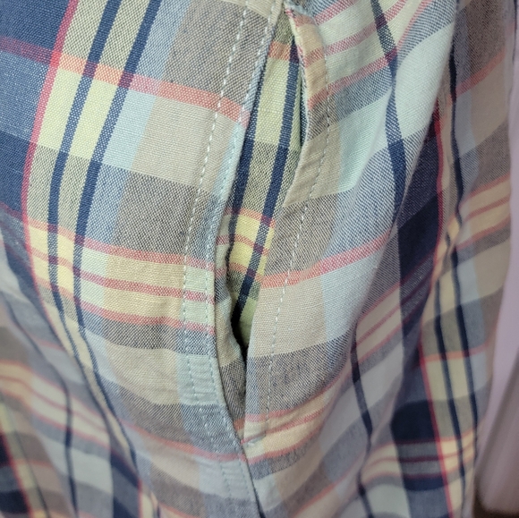 LL BEAN Knee Length Dress Size L Petite Plaid Flannel Button Up Long Sleeve - Picture 4 of 5